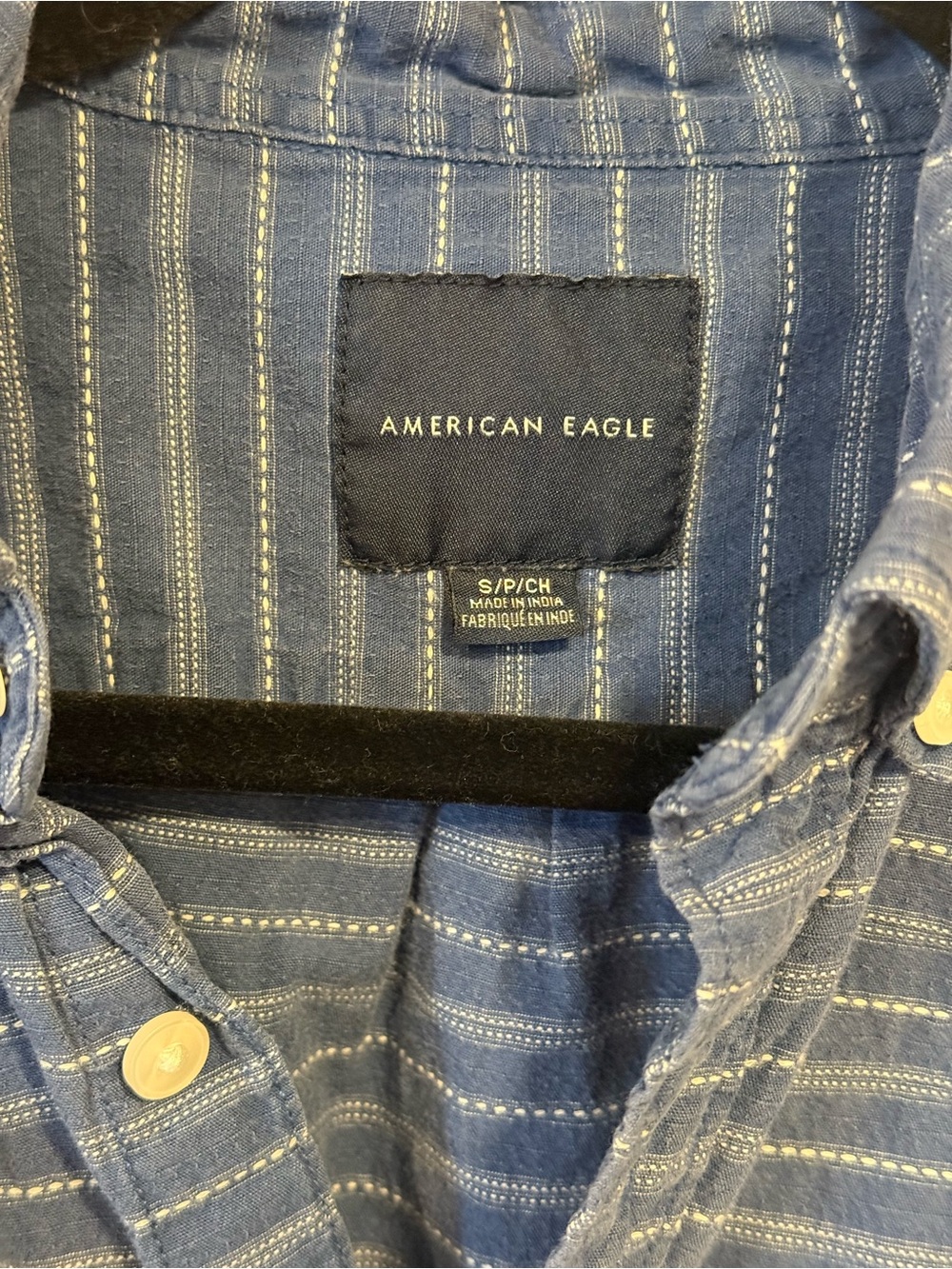 American Eagle Outfitters Short Sleeve Button Down Striped Polo Shirt Mens Small - Picture 3 of 6